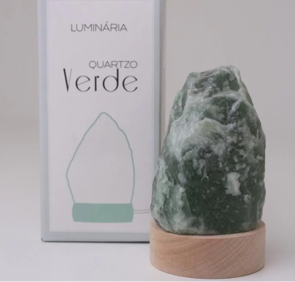 Luminária Quartzo Verde com Luz Branca
