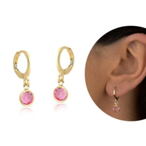 Argolinha Zircônia Rosa