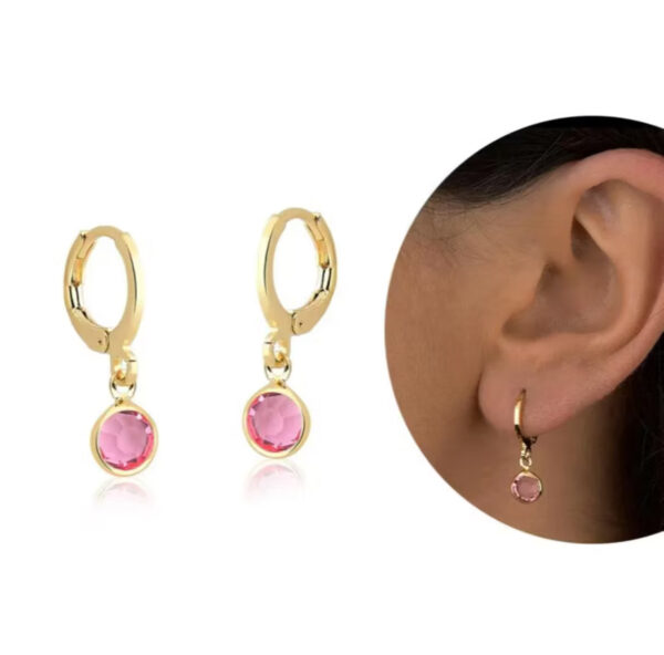 Argolinha Zircônia Rosa