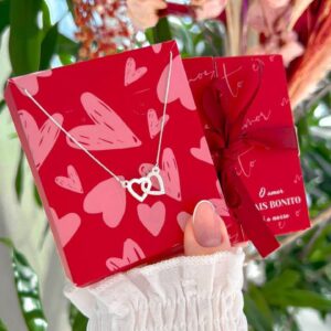 Box Colar Coração Entrelaçado Presente Dia Dos Namorados